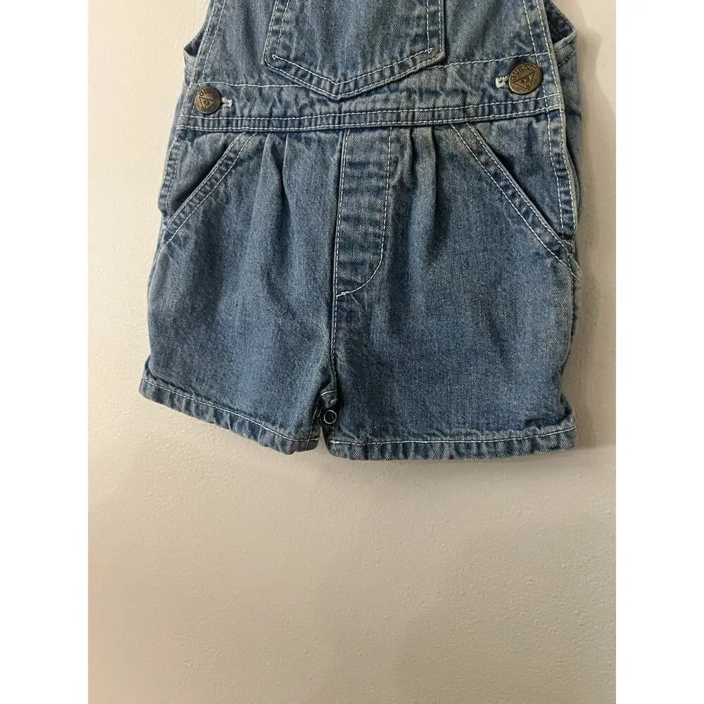 Vtg 90s Baby Guess Shortalls Overalls Denim 18m Y2K Kids Nostalgia